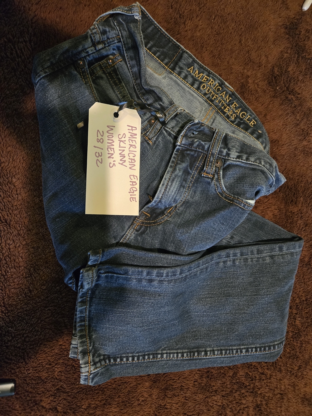 American Eagle Outfitters Women's Skinny Jeans - Dark Blue Wash